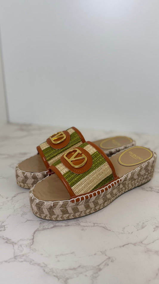 Val platform raffia sandals