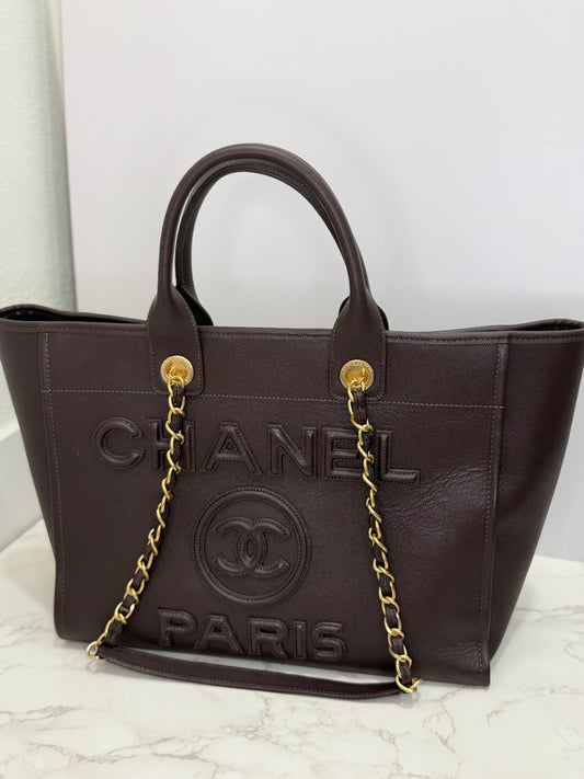 Cc leather tote