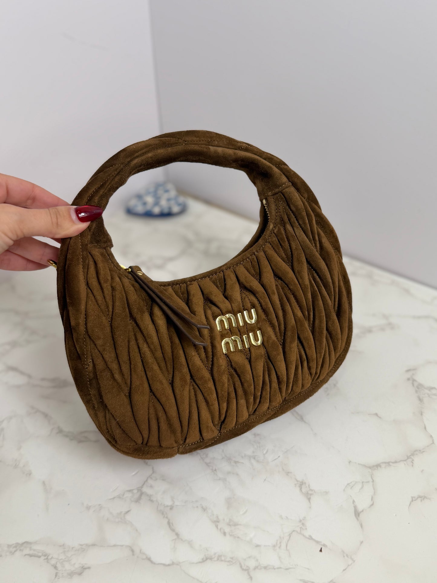 Suede velour miu miu