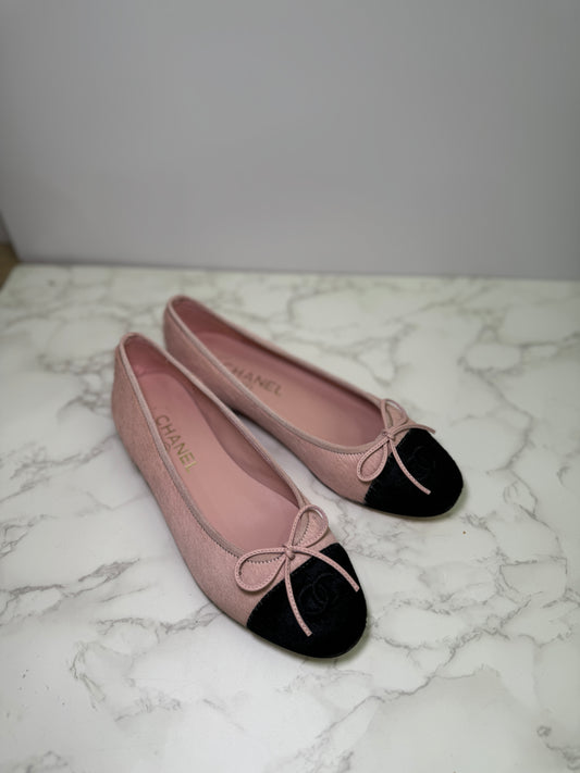 Pony hair ballet flats