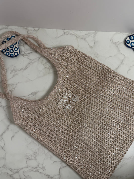 Mm sparkle rafia bag