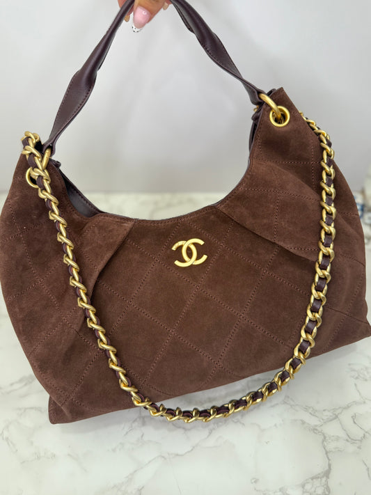 Suede Chanel tote