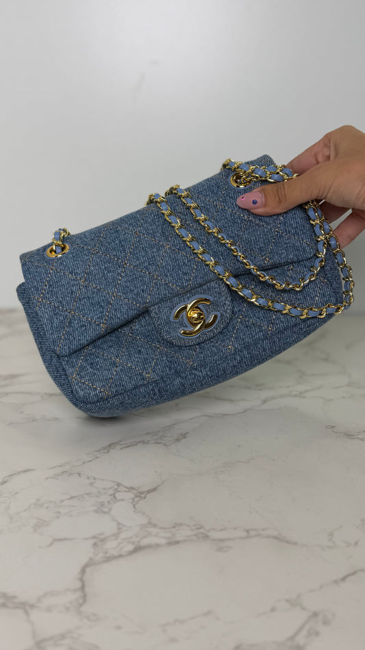 CC denim mini flap (Copy)