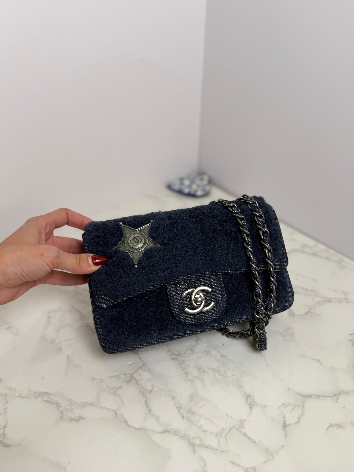 Sherpa denim cc flap