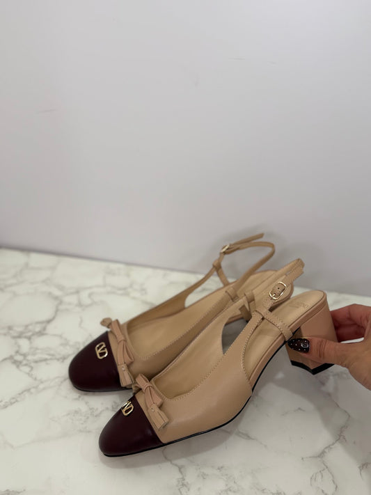 Valentino slingback block heel