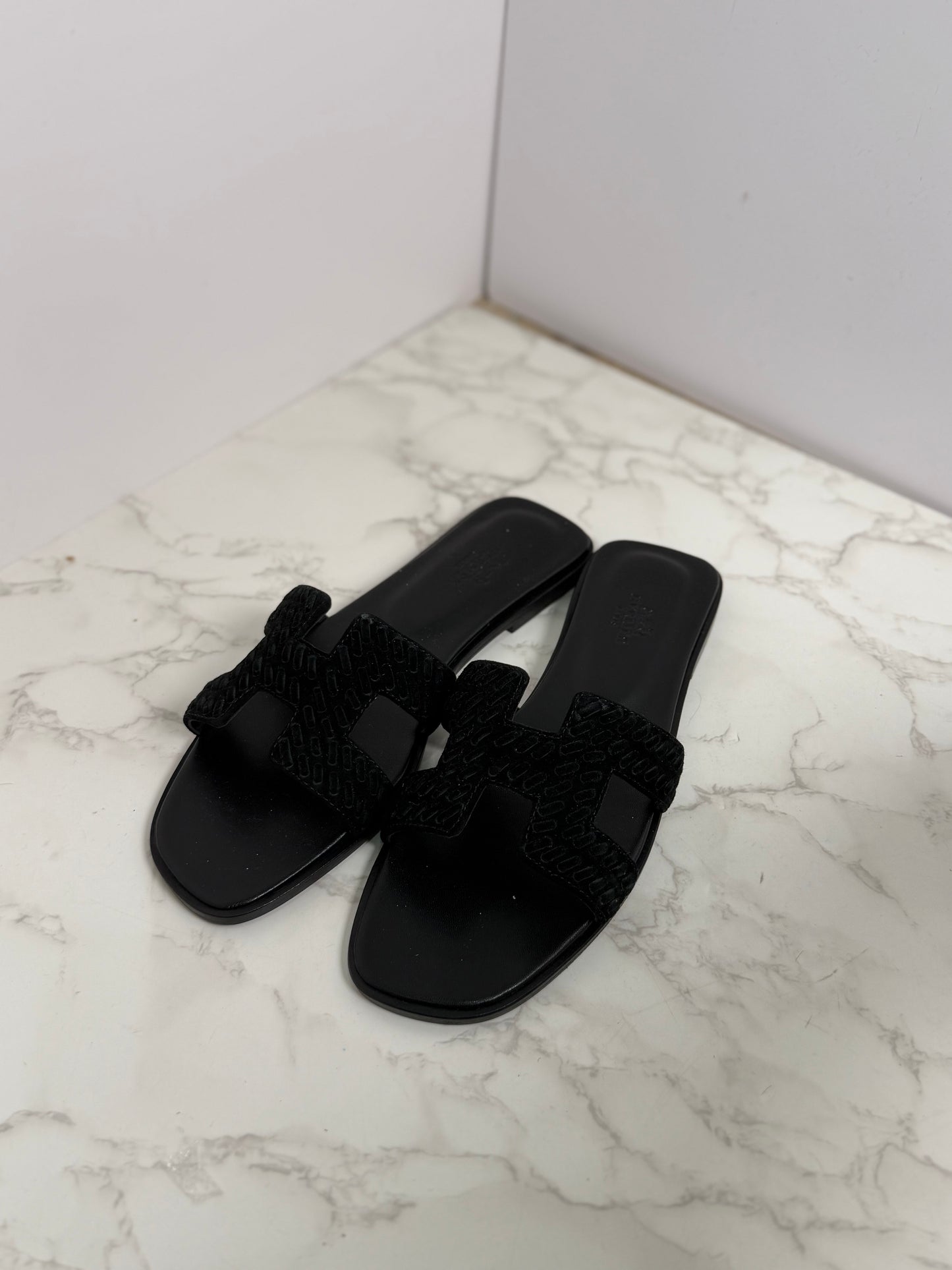 Woven suede orans Hermes