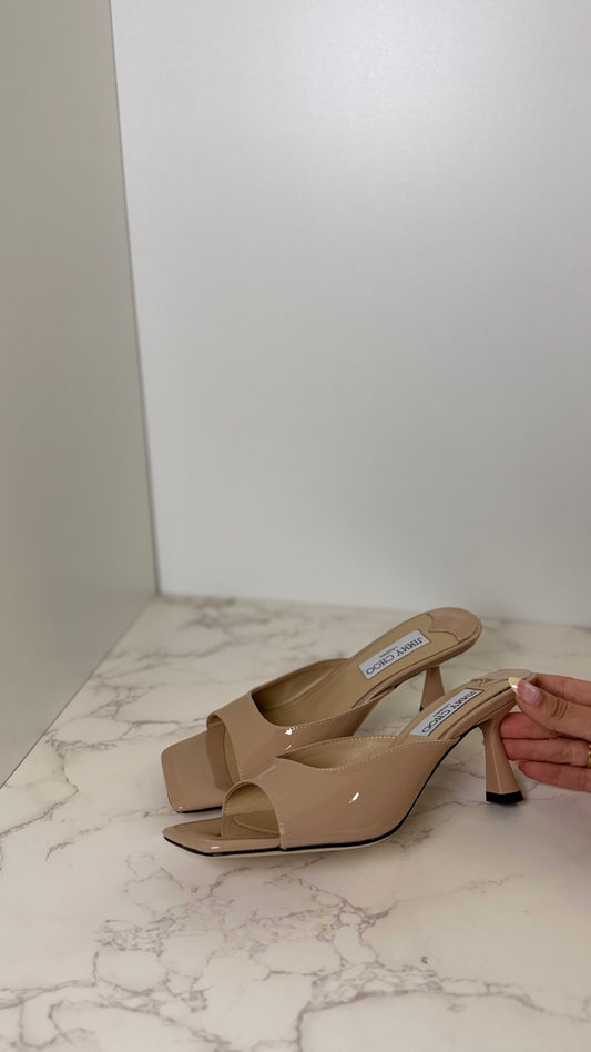 JC Patent Square Toe Kitten Heel