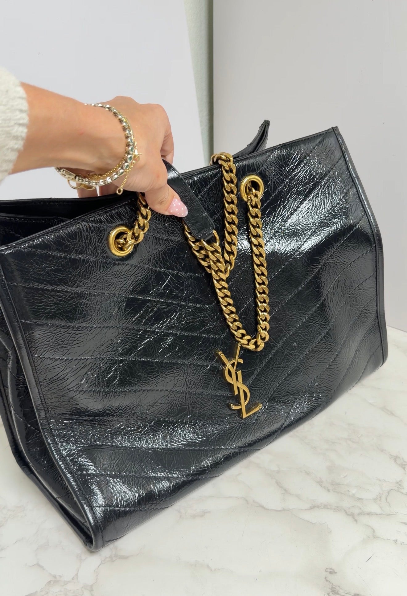 YSL patent tote