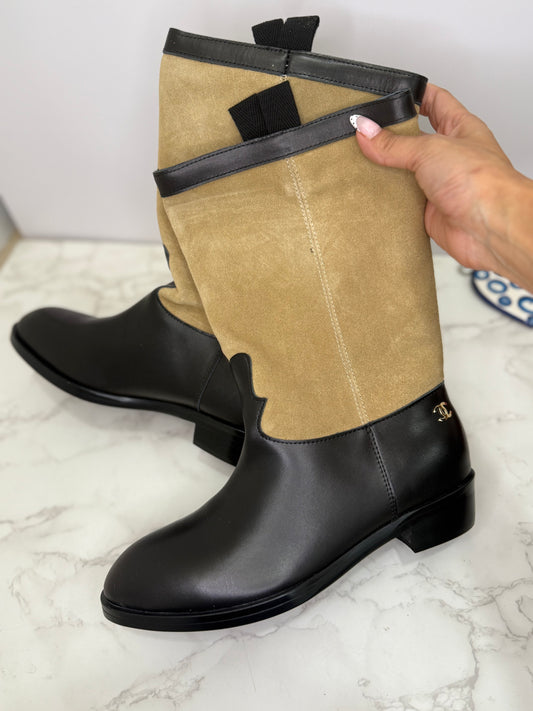 Suede leather boots