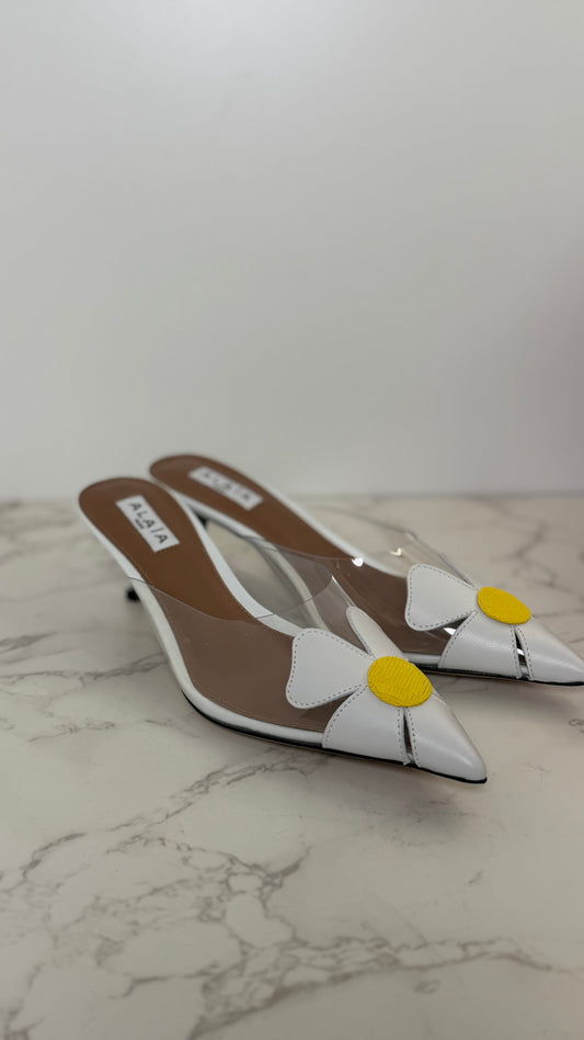 AlAIA pvc flower mule