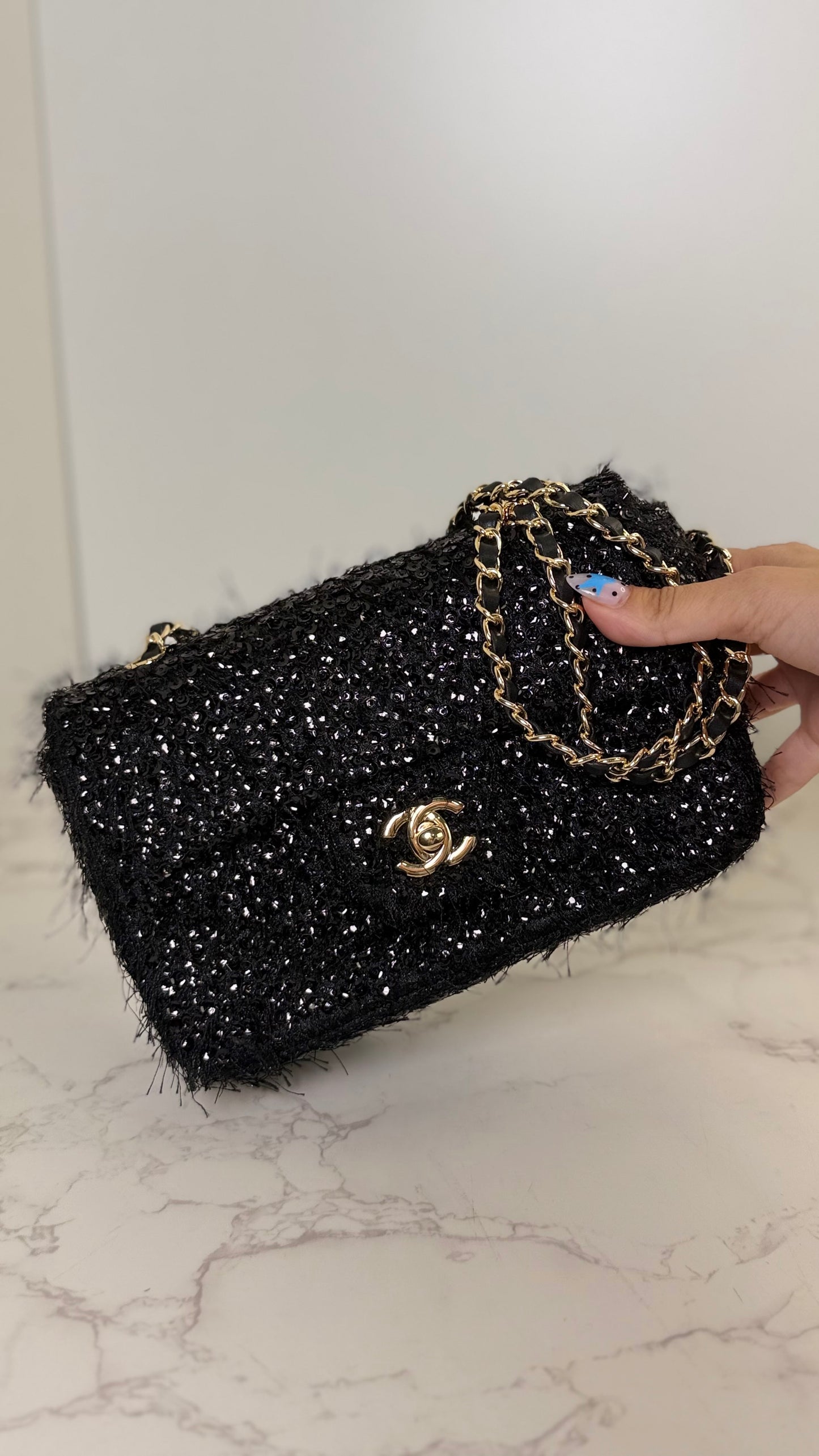 CC Sequin Fray Flap