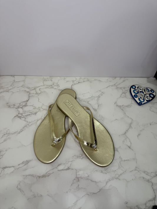 Metallic flip flops