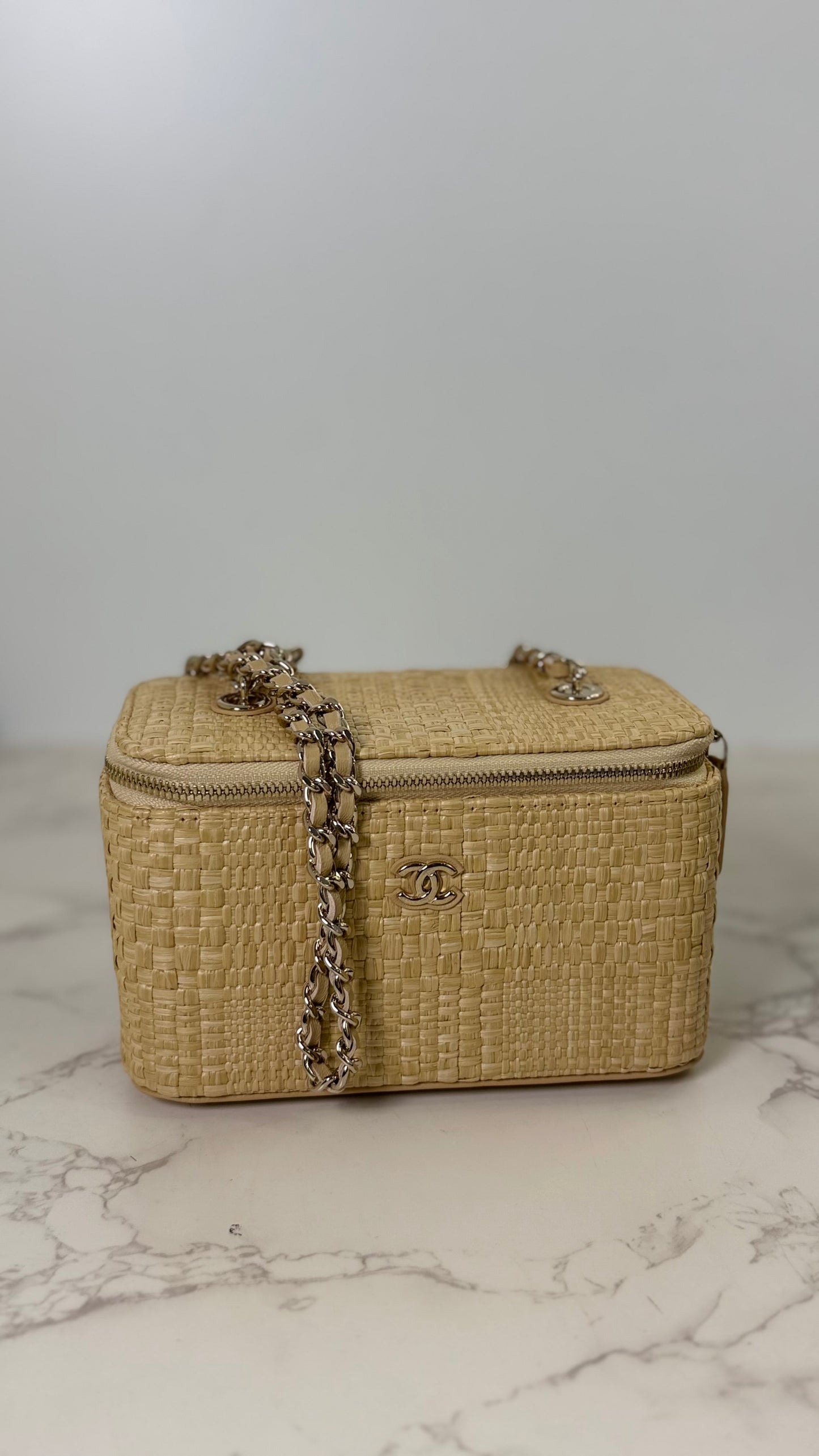 CC Woven Raffia Vanity