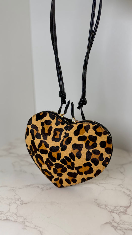 AlAIA heart pony hair bag