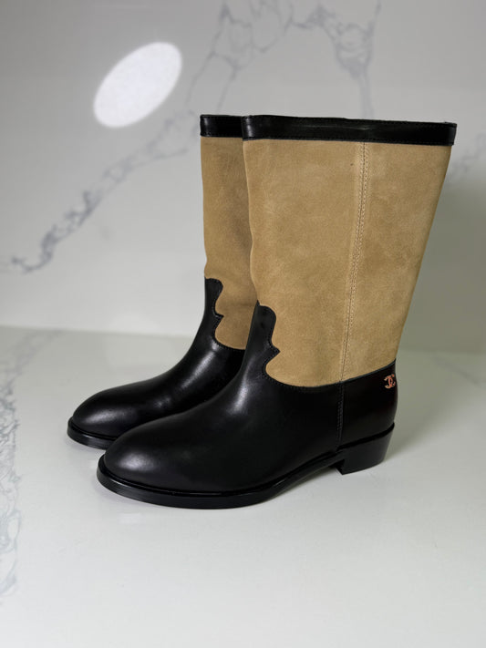 Cc leather suede boots