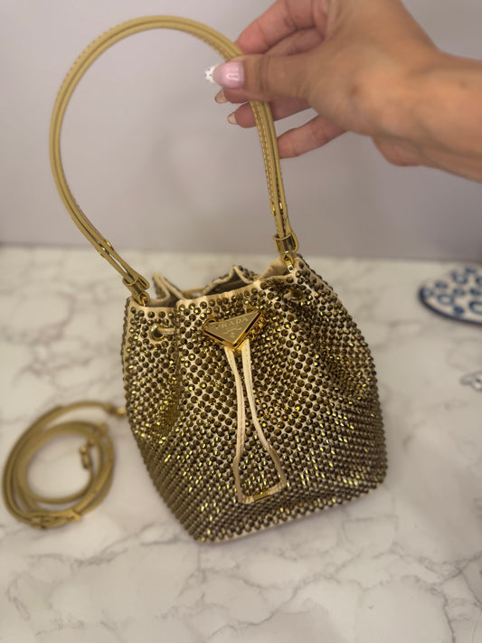 Rhinestone bucket bag