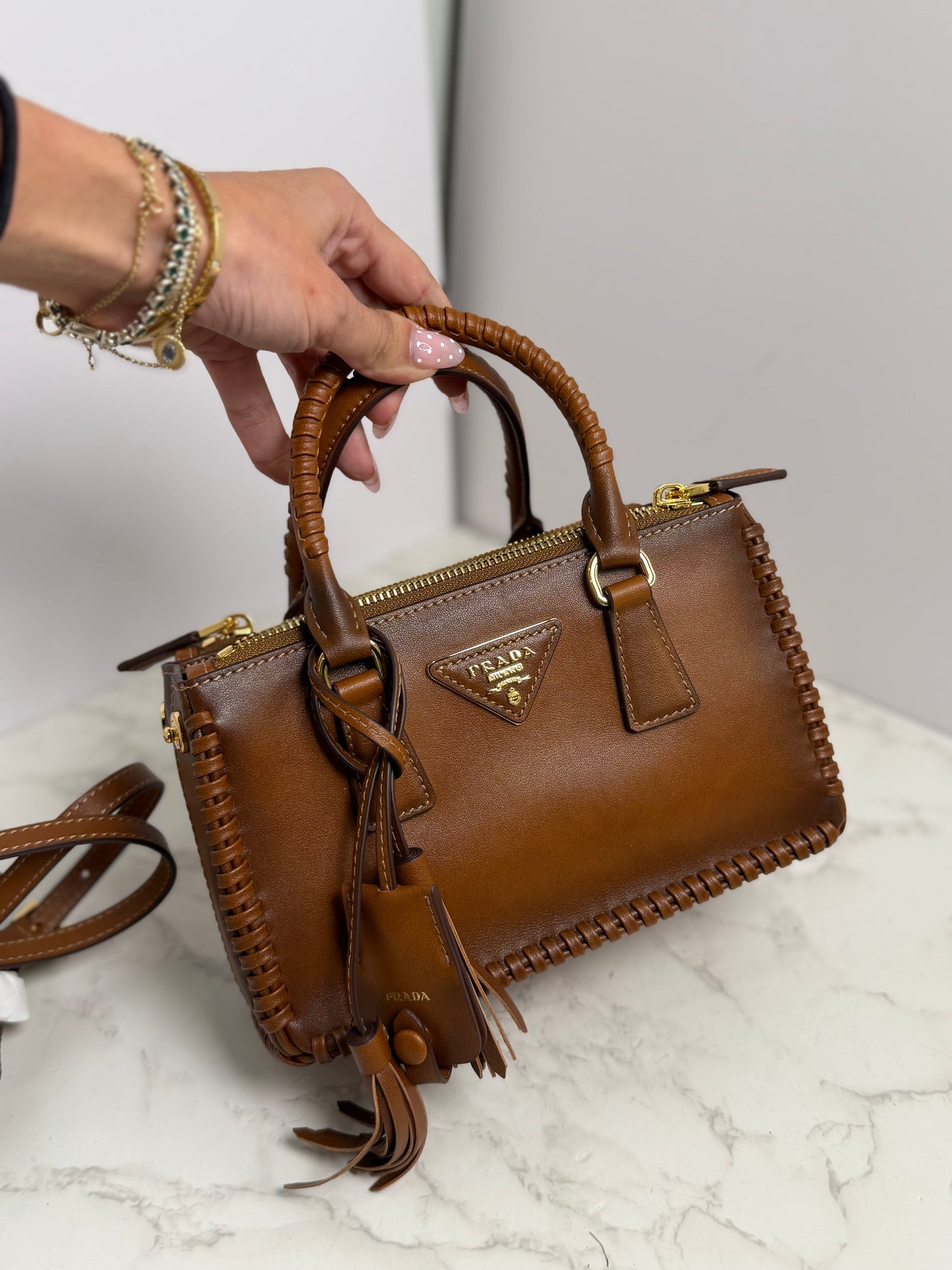 Prada western double strap bag