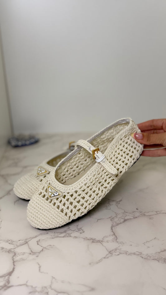 Prada raffia Mary Jane