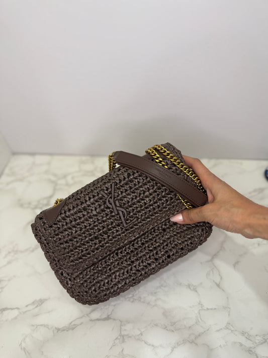 Ysl brown raffia