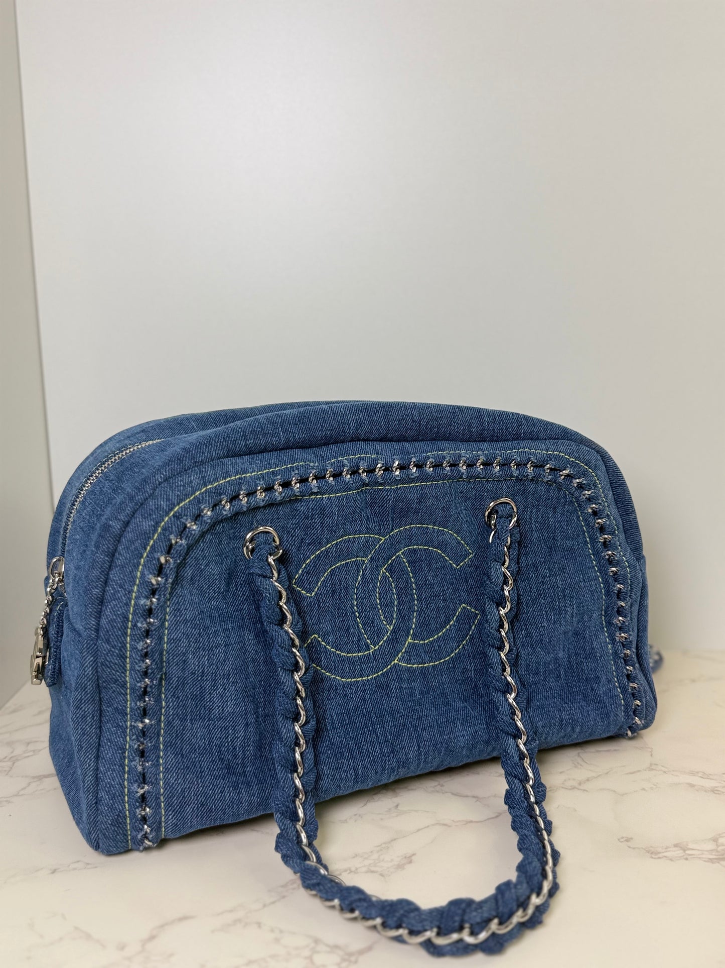 Cc denim bowing bag