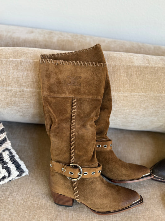 Suede western boot