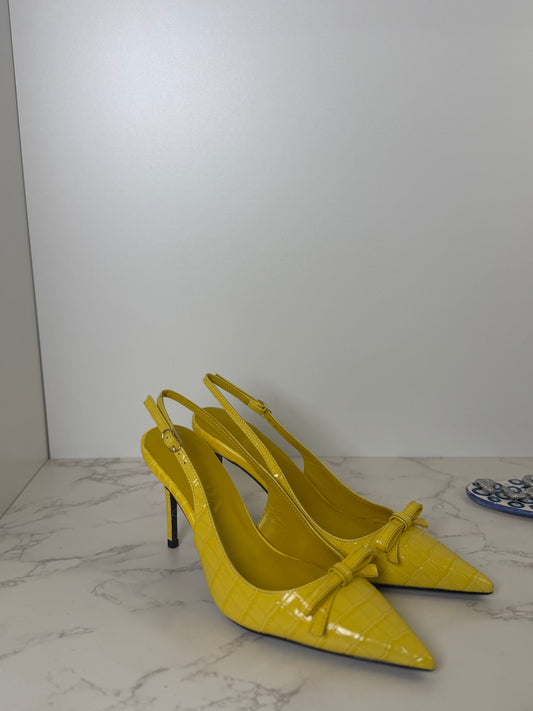 PRADA CROC SLINGBACKS