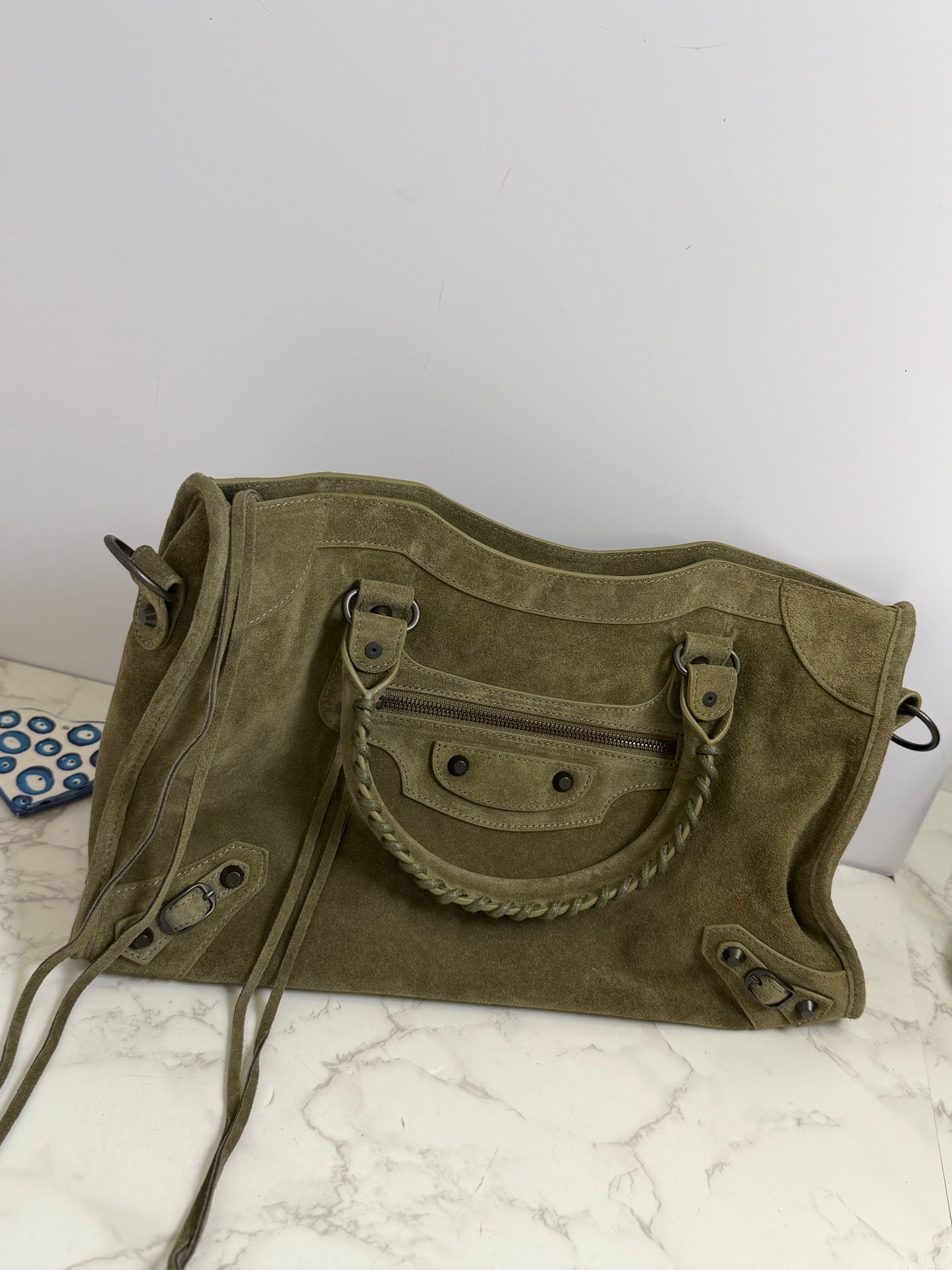 Suede city bag