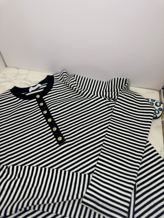 Long sleeve stripe top ab