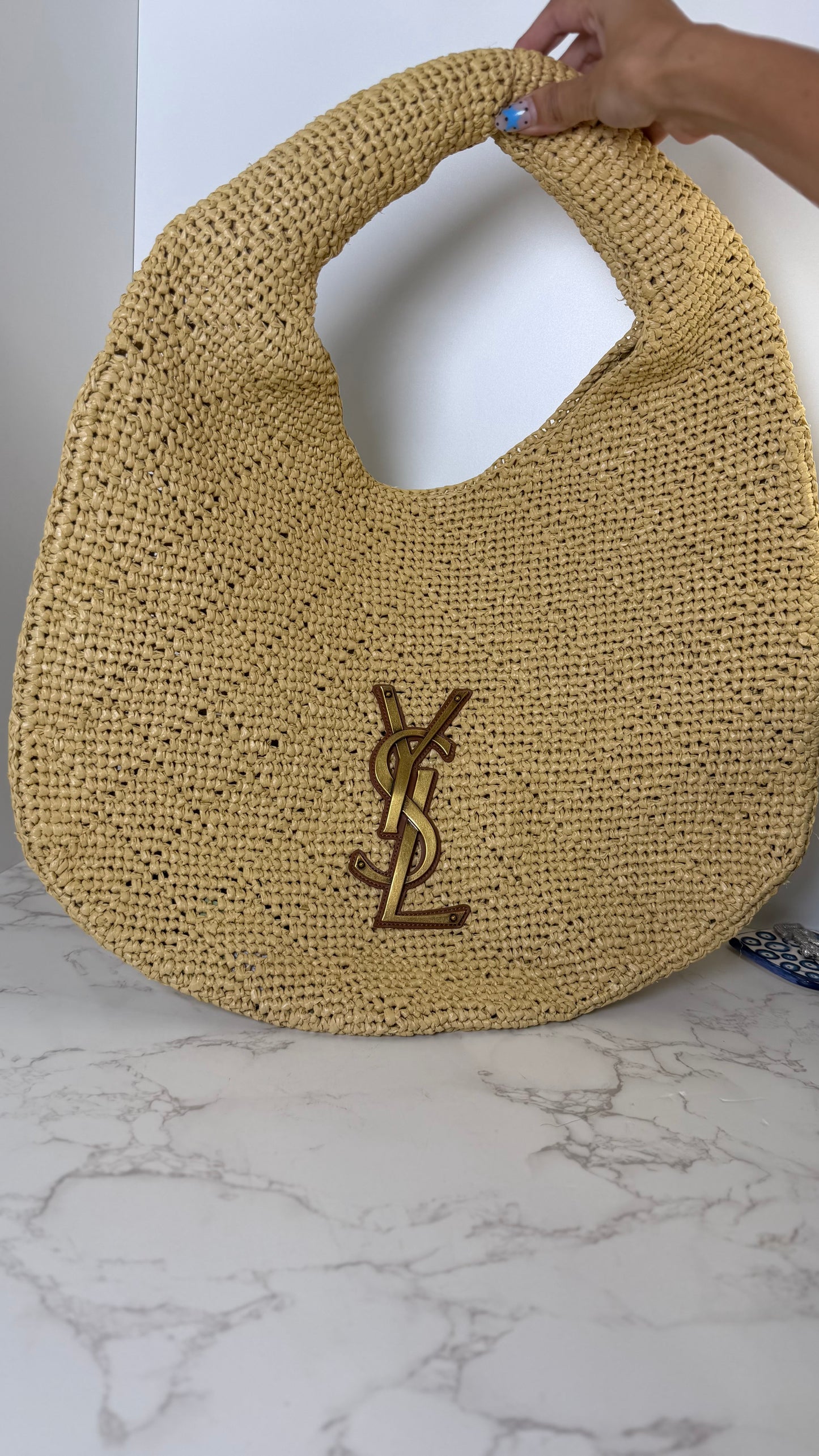YSL raffia tote