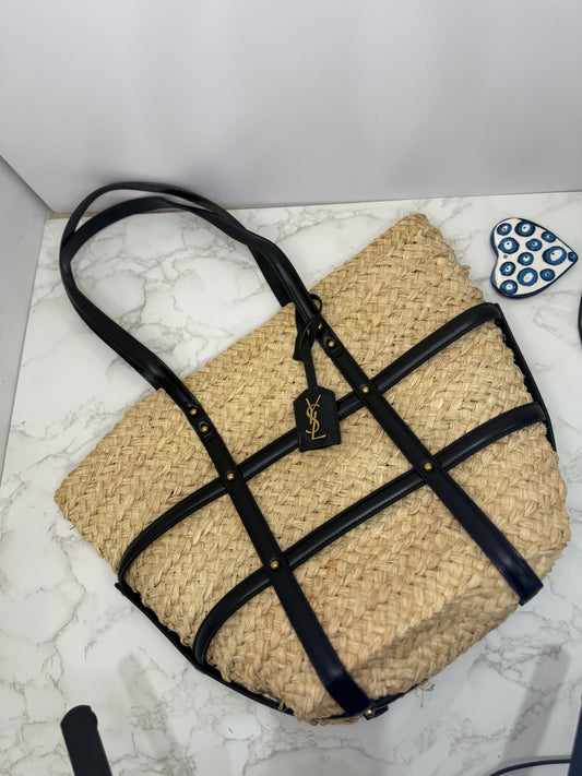 Cage raffia bag