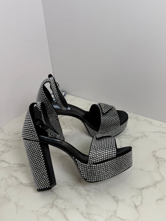 Platform rhinestone heels