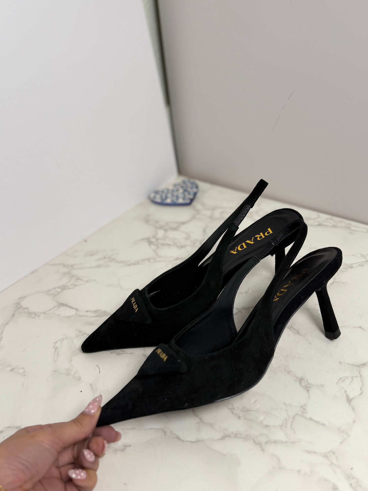 Prada suede slingback