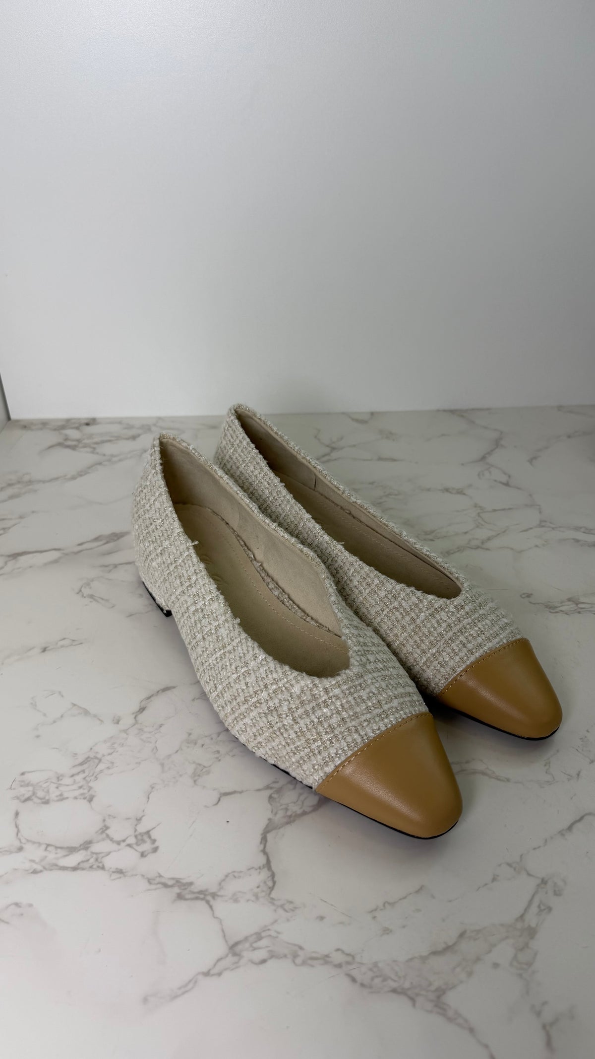 LP tweed ballet flats