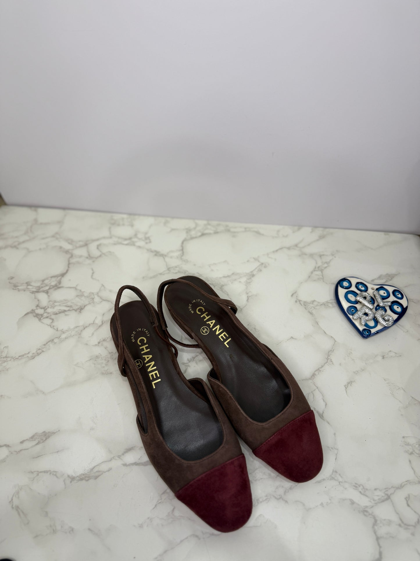 Suede slingbacks