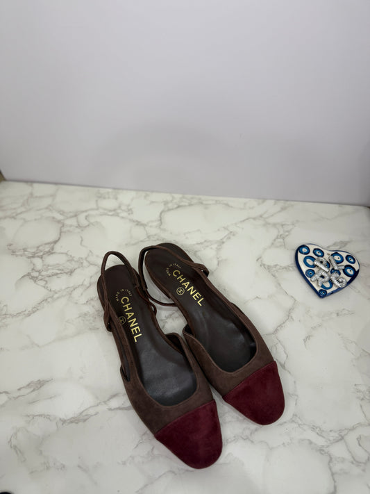 Suede slingbacks