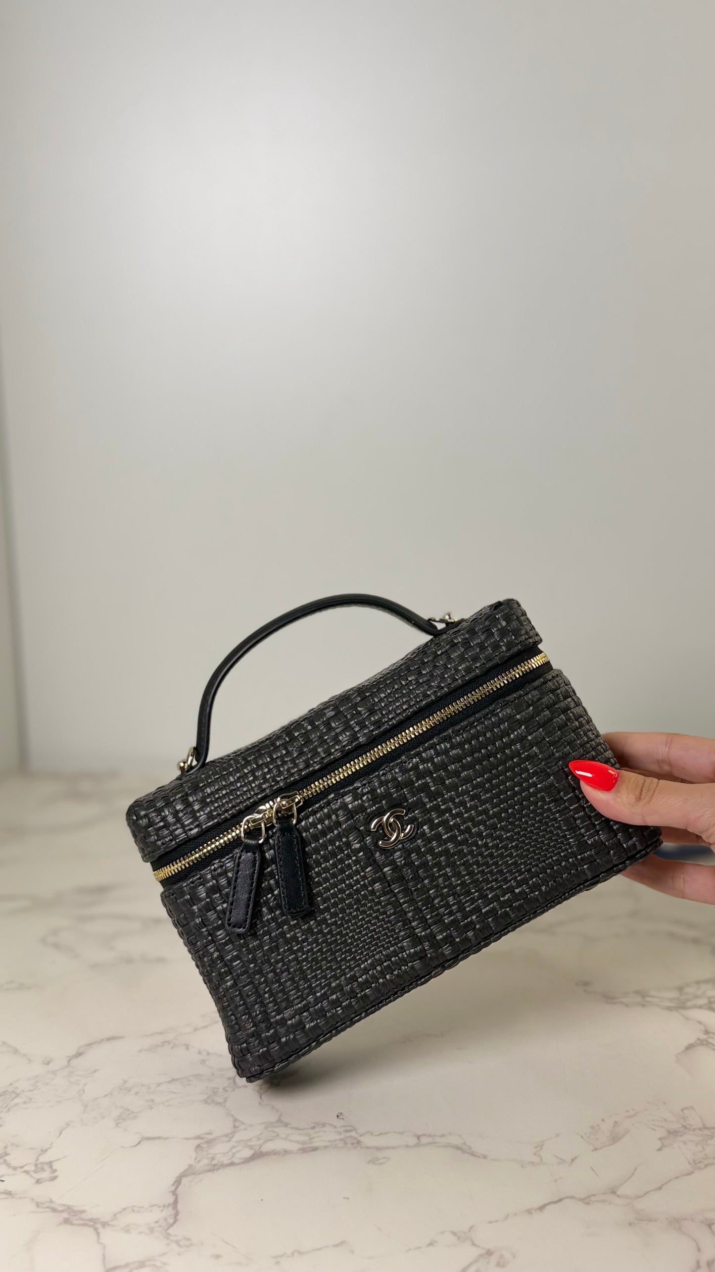CC Raffia Woven Vanity