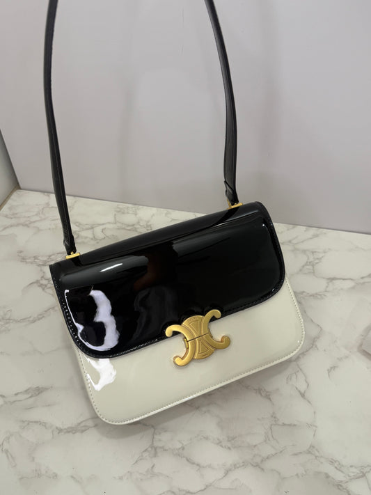 Patent Celine Triomphe shoulder bag