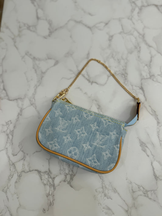 Denim mini purse