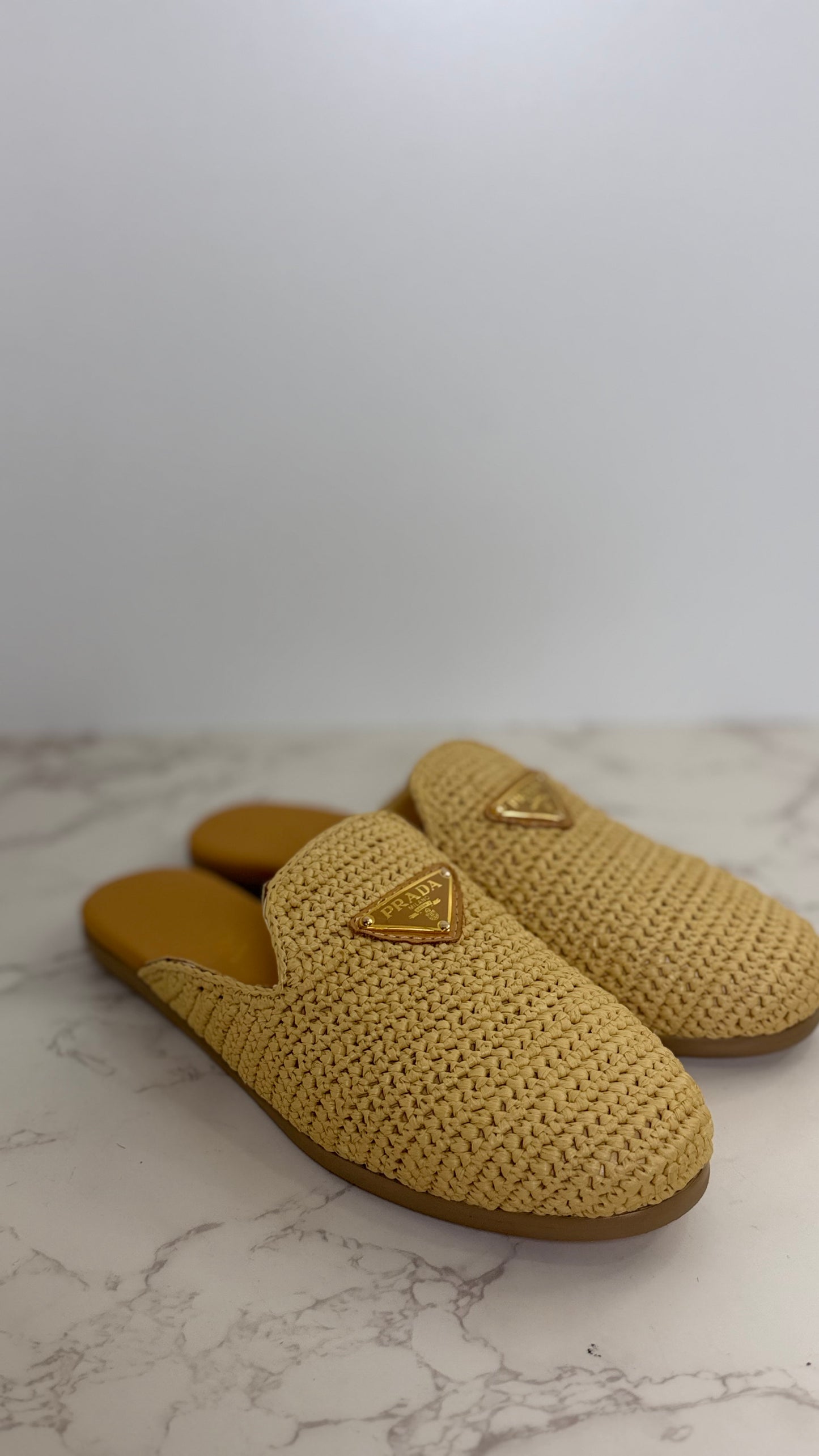 Prada Raffia Mule