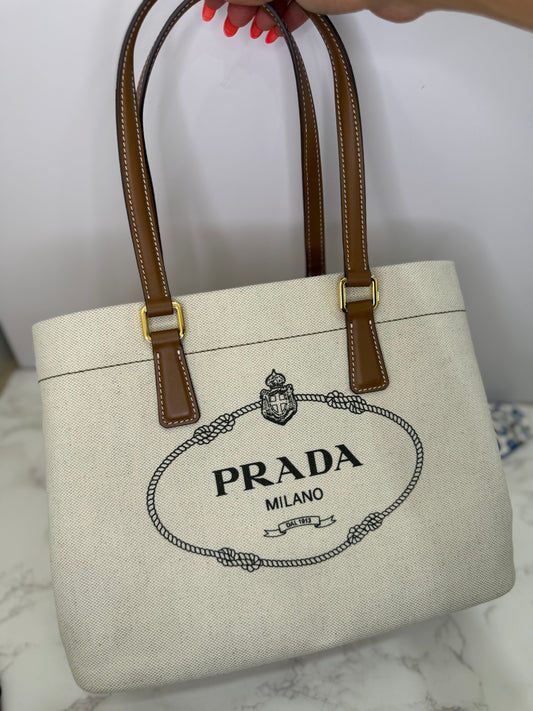 Prada canvas tote