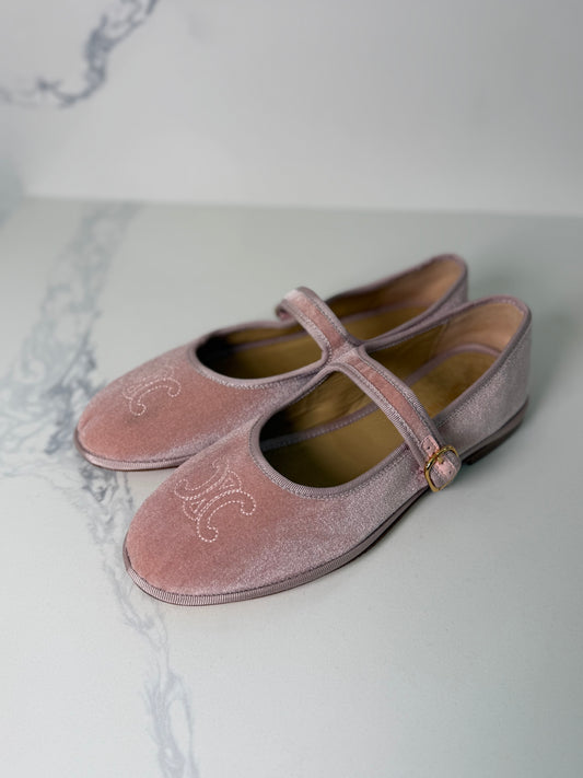 Celine velour flats