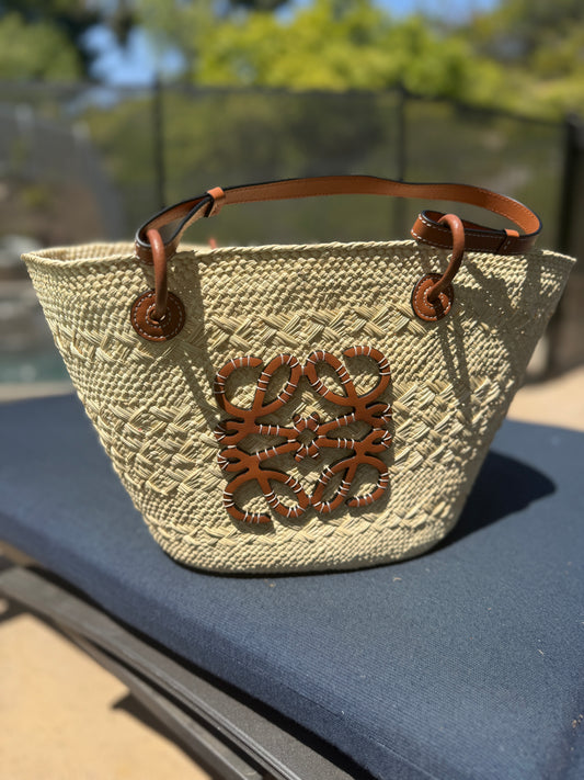 Anagram loewe raffia basket bag