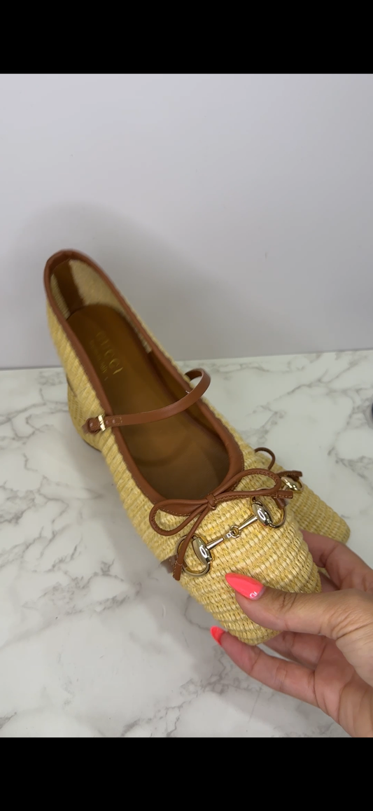 Raffia ballet flats